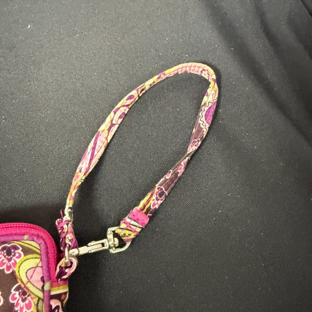 Vera Bradley Quilted Tote Bag Pink Purple Floral + Matching Wristlet Set - Picture 9 of 12
